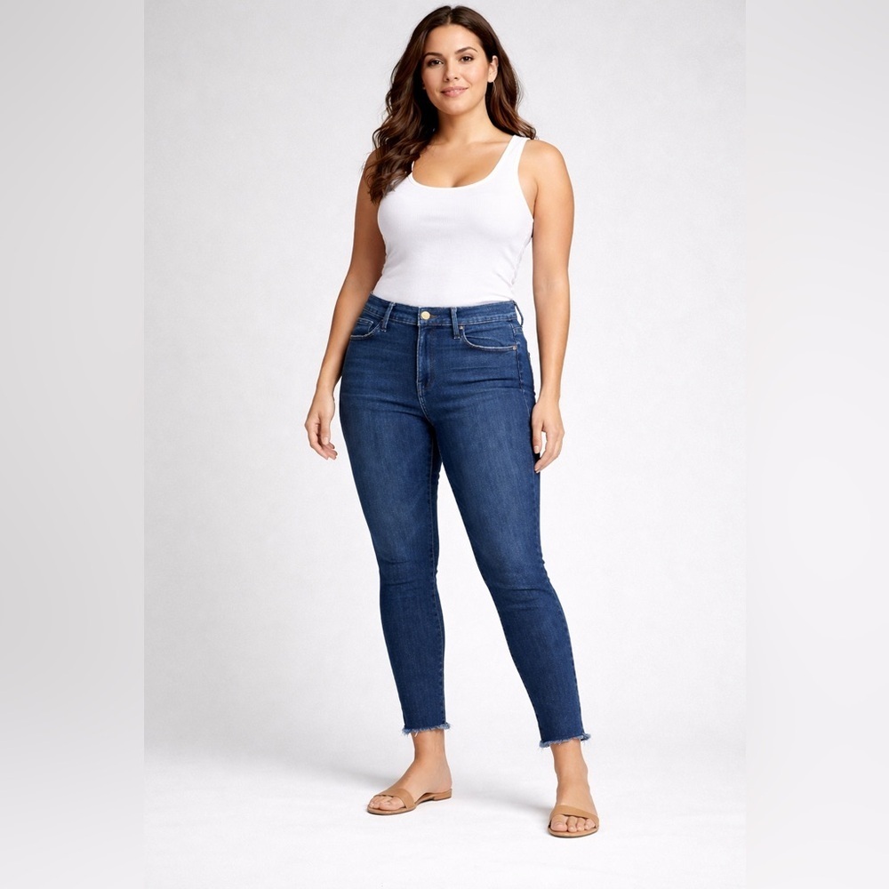 FRAME Le Skinny de Jeanne Crop Jeans Size 31 Dark Wash Mid Rise